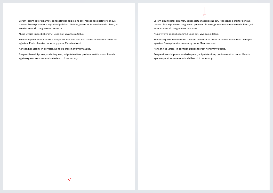 Page break over two pages